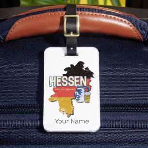 Hesse Germany Retro State Map Vintage Jug Souvenir Luggage Tag