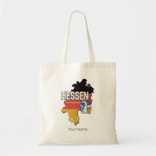 Hesse Germany Retro State Map Vintage Jug Souvenir Tote Bag