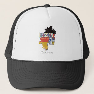 Hesse Germany Retro State Map Vintage Jug Souvenir Trucker Hat