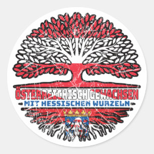 Hessen Hessisch Österreichisch Österreich Baum Classic Round Sticker