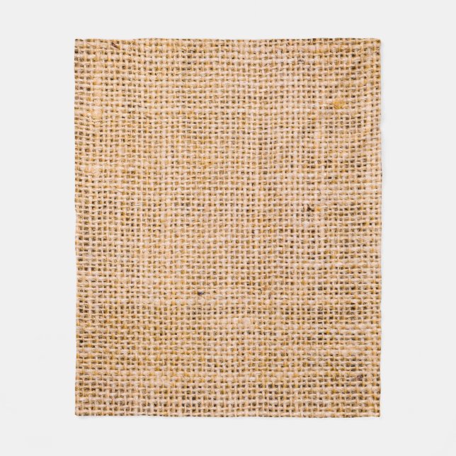 Hessian sackcloth burlap woven texture background, fleece blanket (Front)