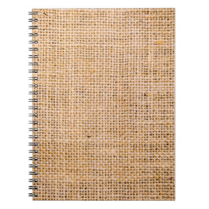 Hessian sackcloth burlap woven texture background, notebook