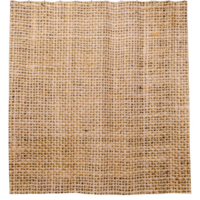 Hessian sackcloth burlap woven texture background, shower curtain (Front)