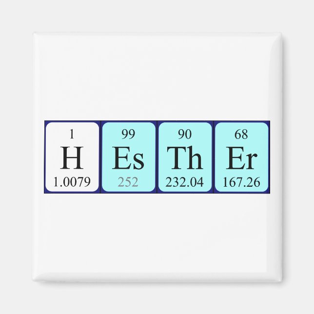 Hesther periodic table name magnet (Front)