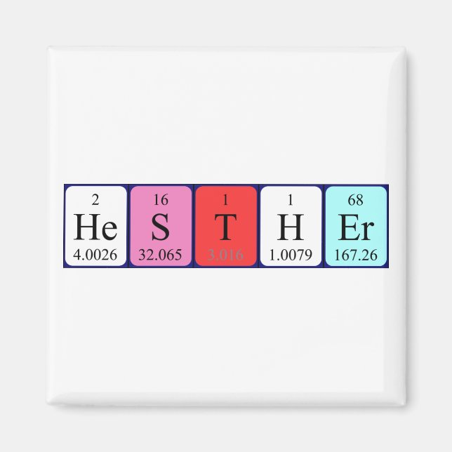Hesther periodic table name magnet (Front)