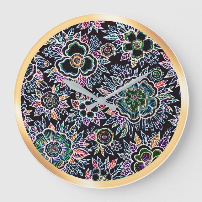 HESTIA: Eternal Glow- Maximalist Art Wall Clock (Front)