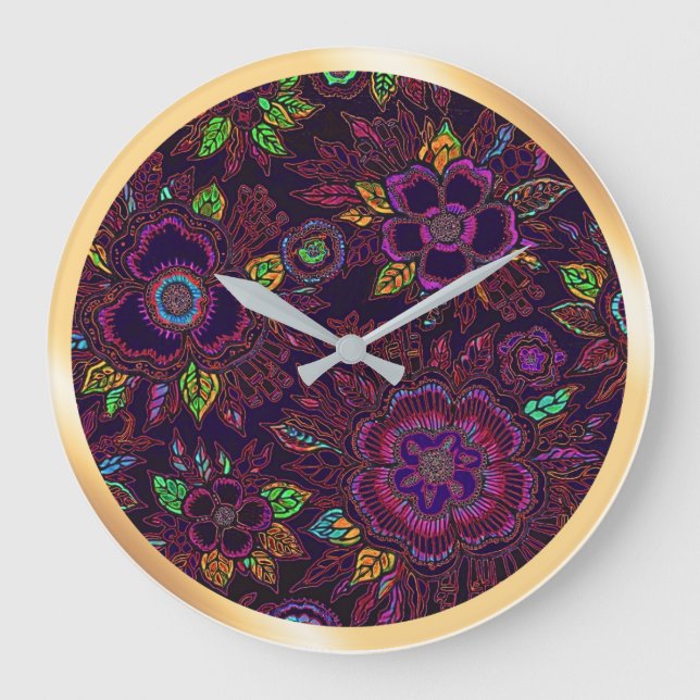 HESTIA: Midnight Hearth- Maximalist Wall Clock (Front)