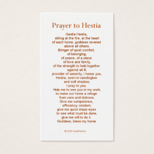 Hestia Prayer Card