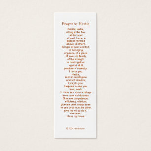 Hestia Prayer Card