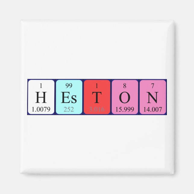 Heston periodic table name magnet (Front)