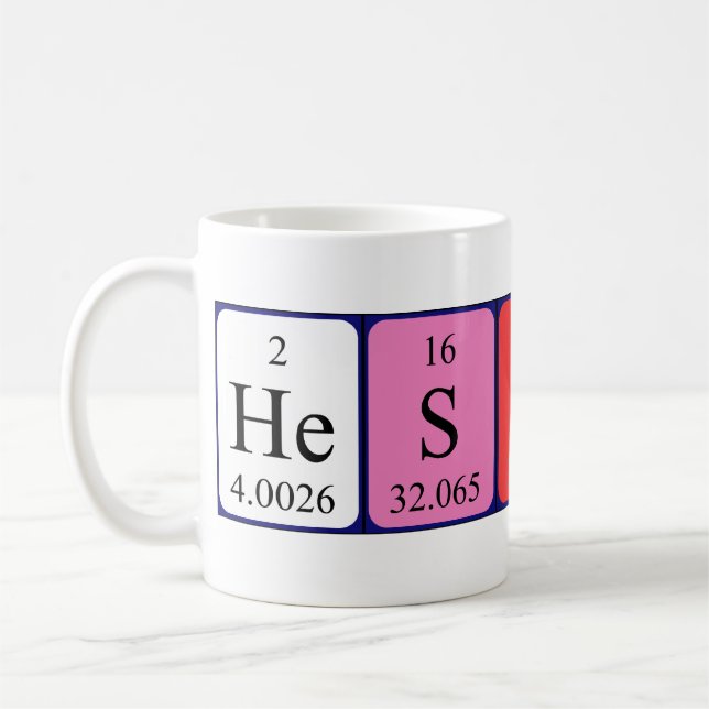 Heston periodic table name mug (Left)