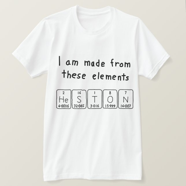 Heston periodic table name shirt (Design Front)