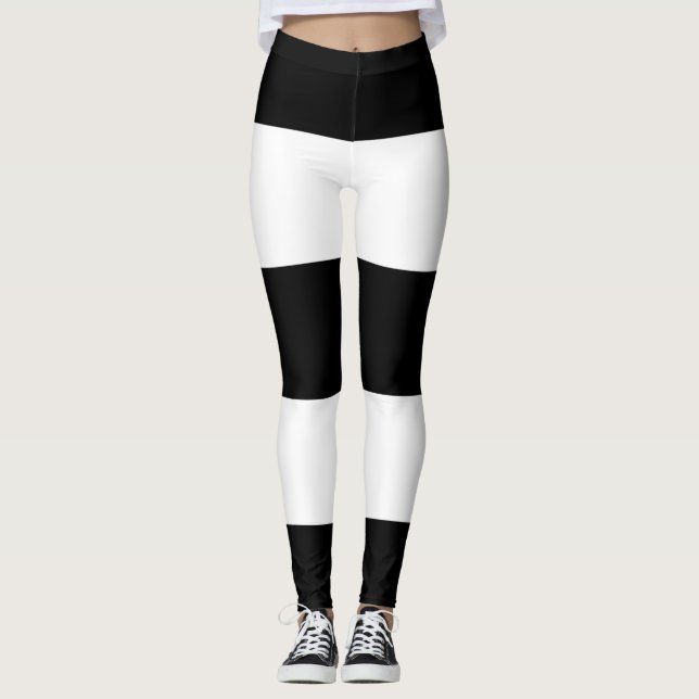 Heterosexual Flag Black White Striped LGBT Leggings (Front)