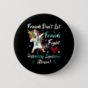 Heterotaxy Syndrome Awareness Unicorn Support Teal 6 Cm Round Badge