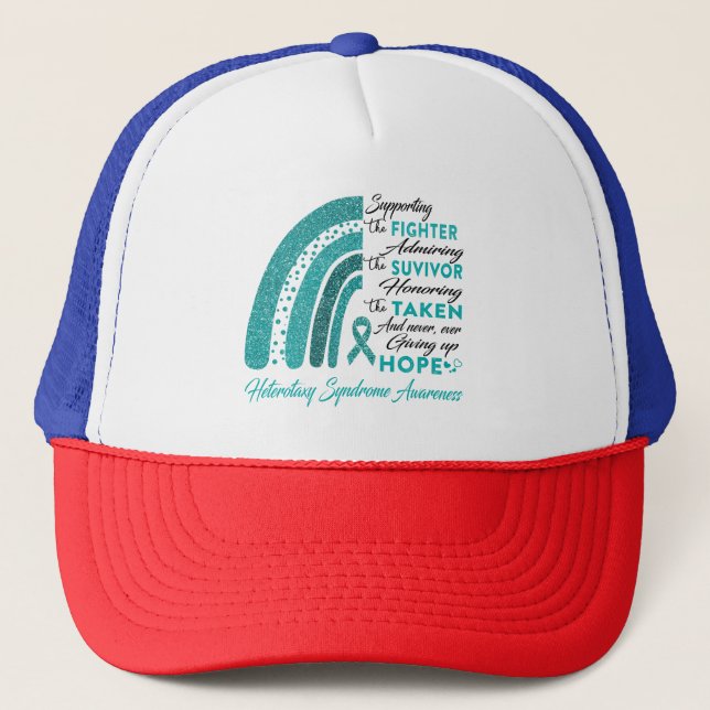 Heterotaxy Syndrome Warrior Supporting Fighter Trucker Hat (Front)