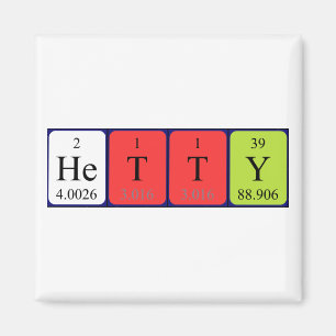 Hetty periodic table name magnet