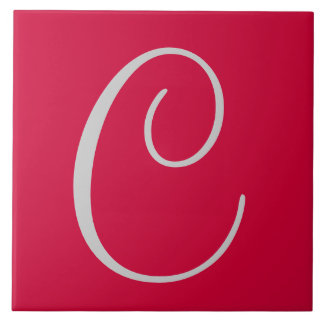 Hex cc0033 Colour Number Monogram Ceramic Tile