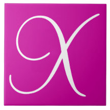 Hex cc0099 Colour Number Monogram Ceramic Tile