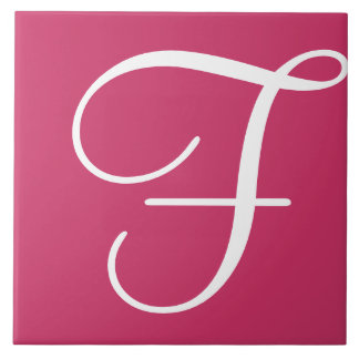 Hex cc3366 Colour Number Monogram Ceramic Tile