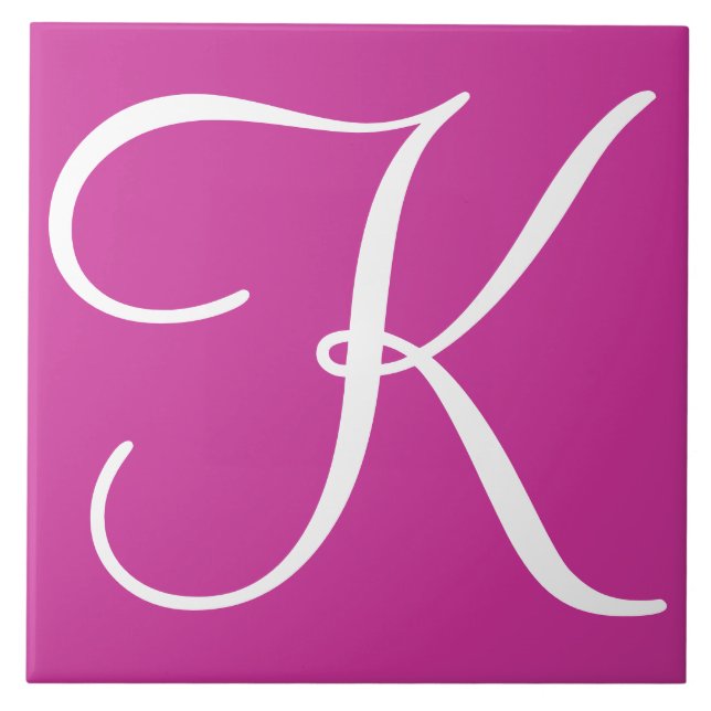 Hex cc3399 Colour Number Monogram Ceramic Tile (Front)