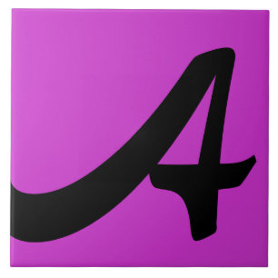 Hex cc33cc Colour Number Monogram Ceramic Tile