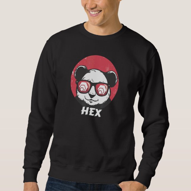Hex Cute Crypto Panda Sun Glasses Retro Cryptocurr Sweatshirt (Front)