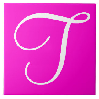 Hex ff00cc Colour Number Monogram Ceramic Tile