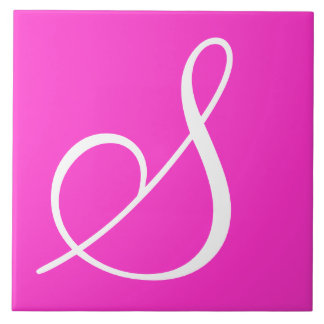 Hex ff33cc Colour Number Monogram Ceramic Tile