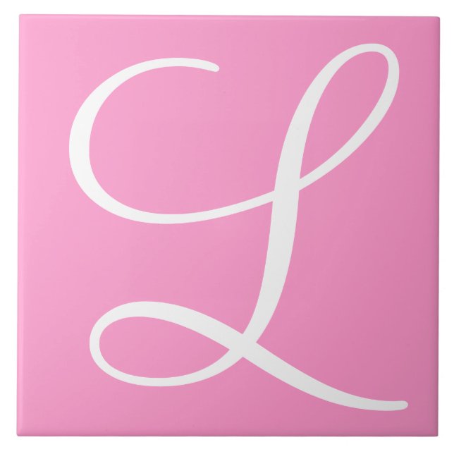 Hex ff99cc Colour Number Monogram Ceramic Tile (Front)