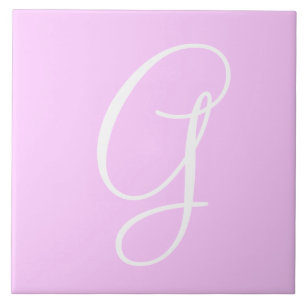 Hex ffccff Colour Number Monogram Ceramic Tile