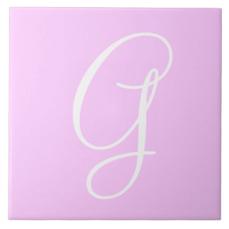 Hex ffccff Colour Number Monogram Ceramic Tile