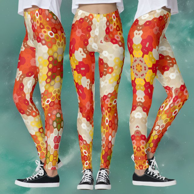 Hex Mandala Red and Yellow Leggings (Creator Uploaded)