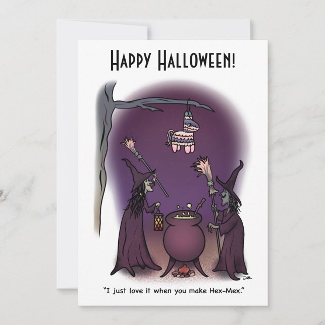 Hex Mex Halloween Holiday Flat Card (Front)