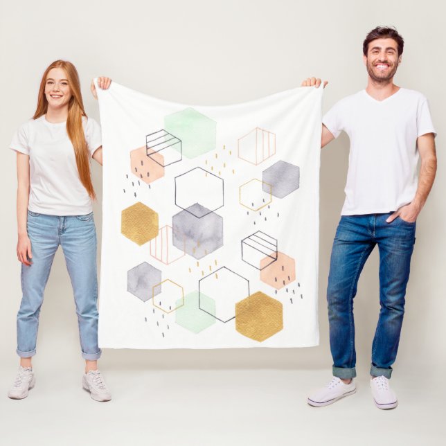 Hex Scatter Fleece Blanket (In Situ)