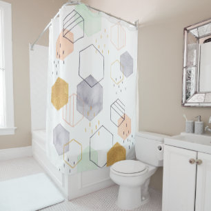 Hex Scatter Shower Curtain