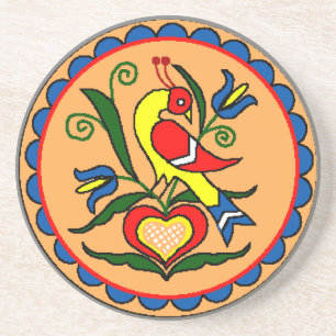 Hex Sign Dutch Bird Coaster