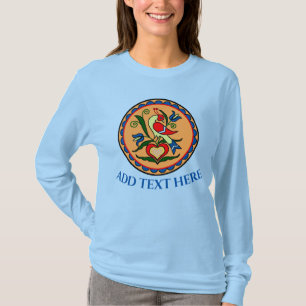 Hex Sign Dutch Bird, edit text, T-Shirt