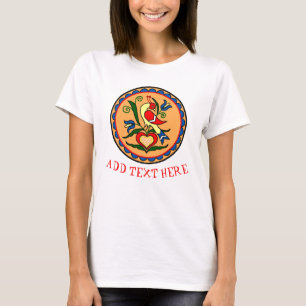 Hex Sign Dutch Bird, edit text, T-Shirt