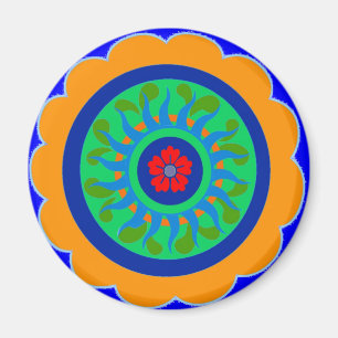 Hex Sign Flower Magnet