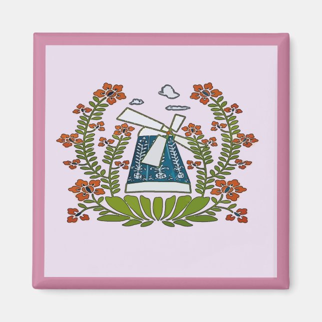 Hex Sign, Pennsylvania Dutch, Windmill Magnet (Front)