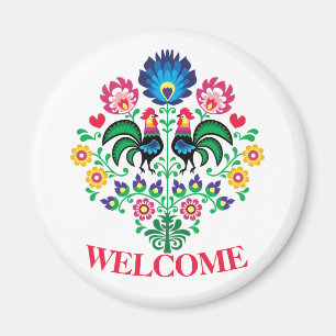 Hex Sign Polish  Welcome Bird Magnet
