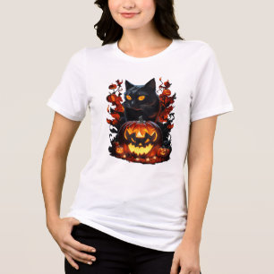 Hex, the Halloween black cat T-shirt Tri-Blend Shirt