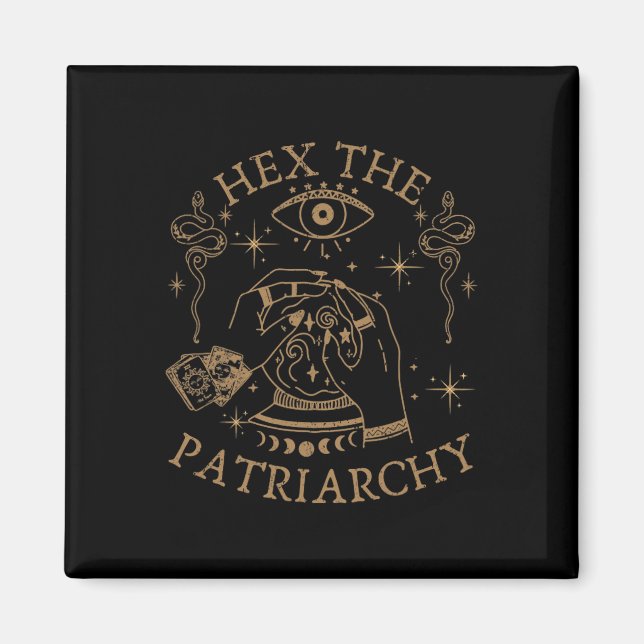 Hex The Patriarchy Feminist Witch  Magnet (Front)