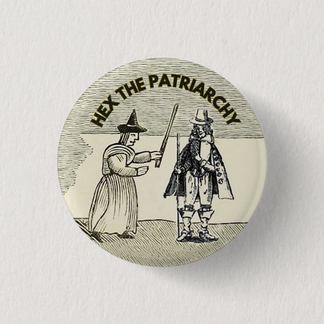 Hex the patriarchy fun feminism button badge (Front)
