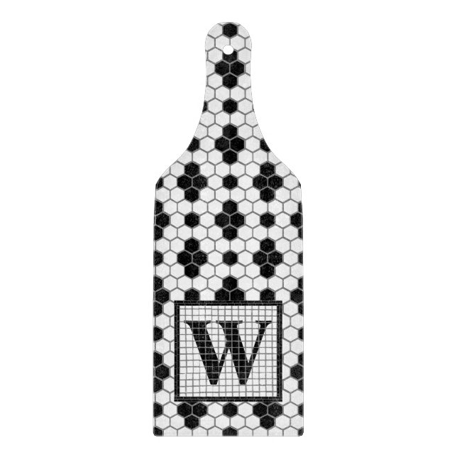 Hex Tile Print Monogram Cutting Board (Front)