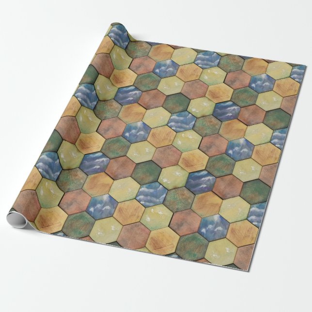 Hex Tile Wrapping Paper (Unrolled)