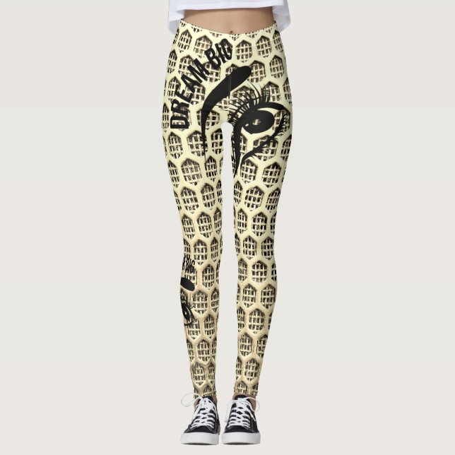 HexaFlow Mesh Leggings – Bold in Yellow (Front)