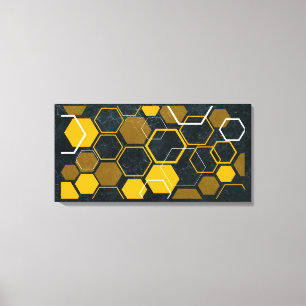 HexaFlux: Futuristic Hexagonal Flow Canvas Print