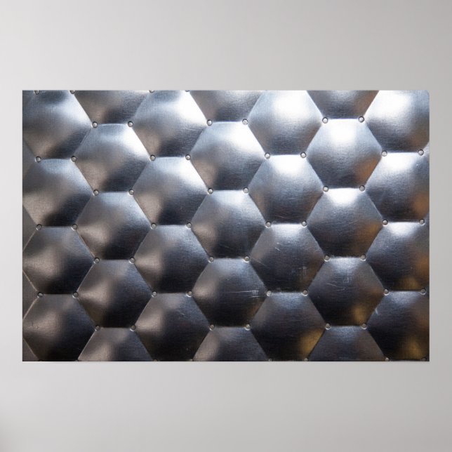 Hexagon 3D Effect - Metal Pattern Texture - Poster (Front)