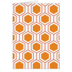 Hexagon abstract geometrical pattern in orange and